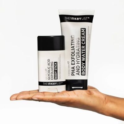 The INKEY List The Exfoliating Body Duo - Glycolic Acid Exfoliating Body Stick and PHA Exfoliating and Hydrating Body Water Cream