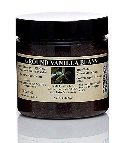 Bakto Flavors Ground Vanilla Beans - Madagascar- Vanilla planifolia, 65g -2.3 OZ Jar