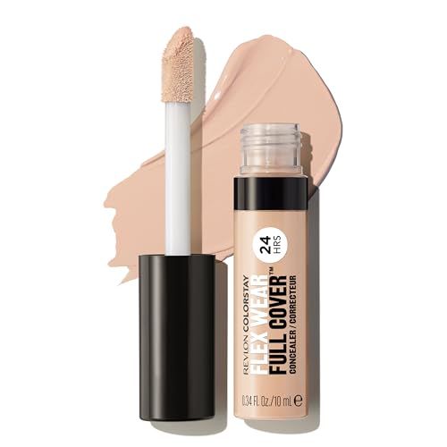 Revlon ColorStay Flex Wear, Full Cover Non-Creasing Concealer, Infused with Hyaluronic Acid &amp; Vitamin E, Flexible Longwear, 005 Fair, 0.34 Fl Oz