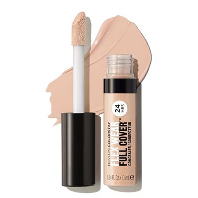 Revlon ColorStay Flex Wear, Full Cover Non-Creasing Concealer, Infused with Hyaluronic Acid &amp; Vitamin E, Flexible Longwear, 005 Fair, 0.34 Fl Oz