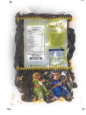 Asian Kitchen Kashmiri Chilli Whole, Low Heat Indian Chilli 7oz 200g All Natural Vegan Gluten Friendly NON-GMO Indian Origin