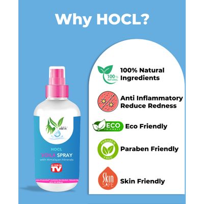 VoilaVe HOCL Spray Hypochlorous Acid Spray for Skin HOCL Face &amp; Body Mist Toner for Acne, Scars, Redness, Irritations, Itchy Scalp &amp; Piercing Aftercare As Seen on TV - 8oz Packaging May Vary
