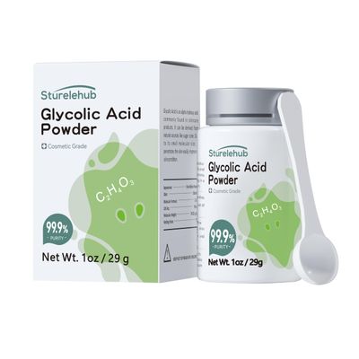 Glycolic Acid Powder, 1OZ 99.9 Purity, Cosmetic Grade, DIY Glycolic Acid Mask, Make Your Own Glycolic Acid Lotion and Serum, Glycolic Acid Powder For Homemade Cosmetics