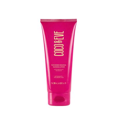 Coco &amp; Eve Sun-kissed Gradual Tanning Lotion - Natural Sunless Moisturizing Tanner with 72H Hydration &amp; Streak-Free, Buildable Glow. Skincare-Infused with Antioxidants and Hyaluronic Acid 6.76 fl oz