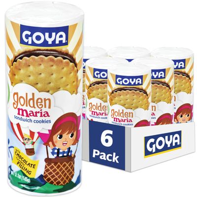 Goya Golden Maria Sandwich Cookies, 5.10 Ounce each, Pack of 6