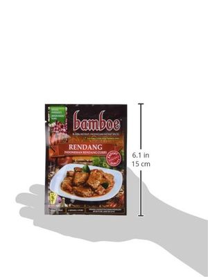 bamboe - RENDANG - INDONESIAN DRY CURRY PASTE - INDONESIAN INSTANT SPICES - 6 x 1.2 OZ 36 g - Product of Indonesia by Bamboe