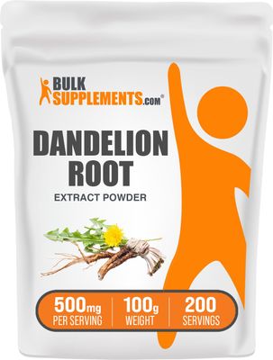 BulkSupplements.com Dandelion Root Extract Powder - Dandelion Root Supplement, Herbal Supplement - Vegan &amp; Gluten Free, 500mg per Serving, 100g 3.5 oz Pack of 1