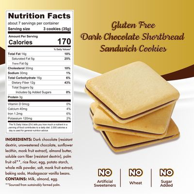 ChocZero Chocolate Cookies, Dark Chocolate Jolies, Gluten Free, No Added Sugar, 20 Crispy Chocolate Filled Keto Cookies Per Box, 8 Ounce Pack of 1