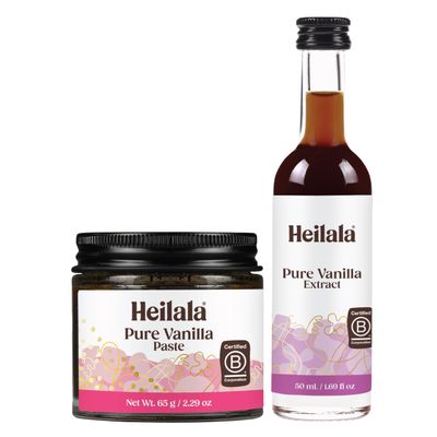 Vanilla Bean Paste and Pure Vanilla Extract for Baking Combo Pack - Heilala Vanilla Beans are Hand-Picked and Ethically Sourced from Polynesia, Gourmet Bourbon Variety, Loved by Bakers Worldwide