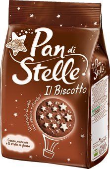 Mulino Bianco: Pan di Stelle biscuit with cocoa , hazelnuts and many magical starlets of icing - 12.34 Oz 350g Pack of 4 Italian Import