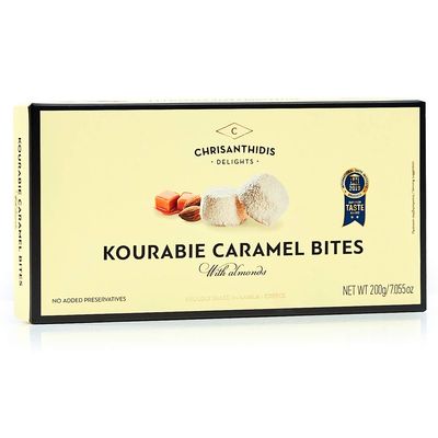 Chrisanthidis Delights Kourabie Caramel Bites with Almonds and Brown Sugar, 200 g