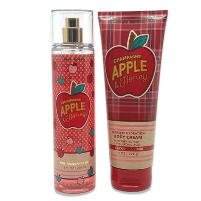 Bath &amp; Body Works Champagne Apple &amp; Honey Mist and Body Cream - bundle - 8oz