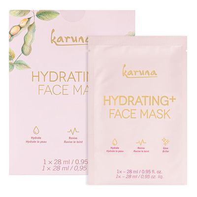Karuna Skin - Hydrating Facial Mask for Well-Moisturized &amp; Hydrated Skin, Glow-Enhancing Facial Skin Care Products, Hydrating Face Masks with Natto, Niacinamide &amp; Sodium Lactate, 1 Pack