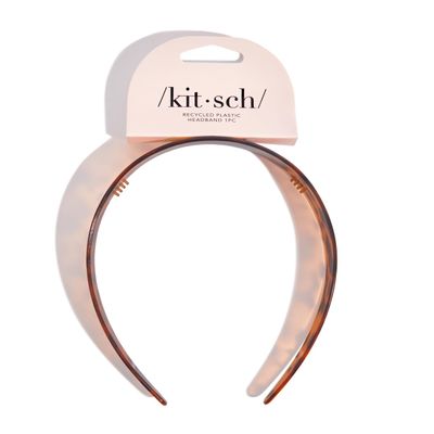 Kitsch Recycled Plastic Wide Headband With Teeth for Women and Girls - Eco-Friendly, Everyday Style - 1 pc, Tort