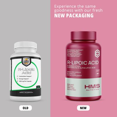 Stabilized R-Lipoic Acid 300mg Per Serving, R Alpha Lipoic Acid ALA Supplement Antioxidant for Nerve, Energy &amp; Metabolism Support, NSF Certified Supplements, Non-GMO &amp; Vegan,60 Capsules,2 Month Supply