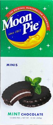 MoonPie Mint Chocolate Sandwhich Cookie Mini 4 Pack, 48 Total Cookies
