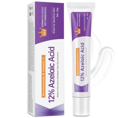 Azelaic Acid 12 Serum for Acne, Azelaic Acid Cream for Acne, blemishes and Pimples, Nicotinamide Serum Balances Excess Sebum for Smooth Skin, 0.7 OZ