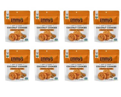 Emmy&#39;s Organics Peanut Butter Coconut Cookies, 6 oz Pack of 8