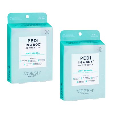 VOESH Pedi in a Box O2 Fizz, 2 Pack Mintmosa, Detoxifying Spa Pedicure, DIY Pedi, At-Home Pedi, Pedi in a Box, Spa Foot Treatment, Vegan Beauty, Foot Detox, Pedicure Prep