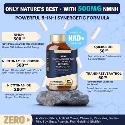 Totaria NMNH Dihydronicotinamide Mononucleotide, NMNH Supplement with Premium NAD Activators, Supports Anti-Aging and Energy Boost - 120 Vegan Capsules