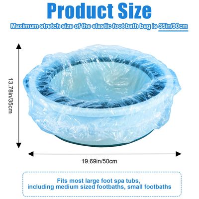 Transparent Blue Pedicure Liners Disposable, Pedicure Bowl Liners with Elastic Band, Unbreakable Pedi Liners Disposable, fits Most Pedicure Tub, for Pedicures Foot Spa Home Use 25pcs