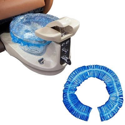 Transparent Blue Pedicure Liners Disposable, Pedicure Bowl Liners with Elastic Band, Unbreakable Pedi Liners Disposable, fits Most Pedicure Tub, for Pedicures Foot Spa Home Use 25pcs