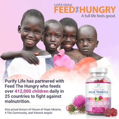 Purify Life Sugar-Free Milk Thistle Gummies for Liver Cleanse, Detox & Cell Repair 1000mgserv Cardo Mariano, Milk Thistle Extract & Antioxidant Support, Vegan, Replaces Pills & Capsules