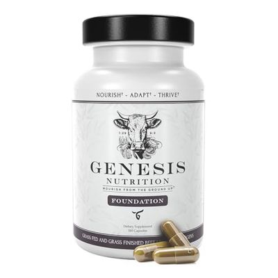 Genesis Nutrition Enhanced Grass Fed Beef Liver with Reishi &amp; Cordyceps Mushroom, Ginseng, Rhodiola - 4500mg Energy Production, Immune Support, Stress Relief, Total Body Wellness