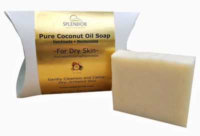 Splendor Santa Barbara Coconut Oil Face &amp; Body Bar Soap - Vegan, Natural Unscented, Fragrance-Free, Cold-Processed