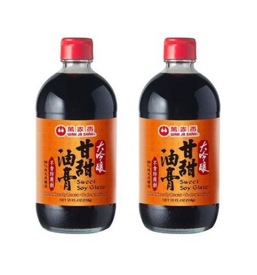 Wan Ja Shan Sweet Soy Glaze - Non-GMO, 100 Naturally Brewed, No Chemicals, Seasoning Agents, or Preservatives, Made in Taiwanese, Premium Quality 15oz Pack of 2