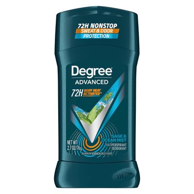Degree Men Antiperspirant Deodorant Sage &amp; Ocean Mist 72-Hour Sweat and Odor Protection Antiperspirant For Men With Body Heat Activated Technology 2.7 oz