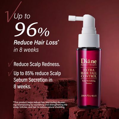 Moist Diane Extra Hair Fall Control Essence with Pump from Japan, Japanese Haircare for Damaged &amp; Dry Hair, Natural Protein Keratin Spray for Revitalizing Scalp, 1.69 Fl Oz