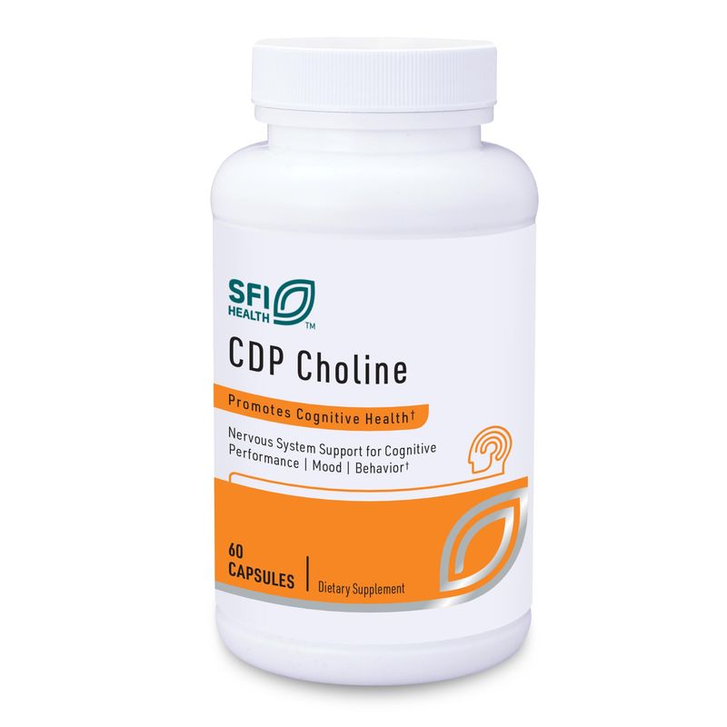 Klaire Labs CDP Choline 250mg - Soy-Free Choline Supplements - Cognizin Citicoline to Help Support Memory, Focus &amp; Attention - Bioavailable Active Form, Hypoallergenic 60 Capsules