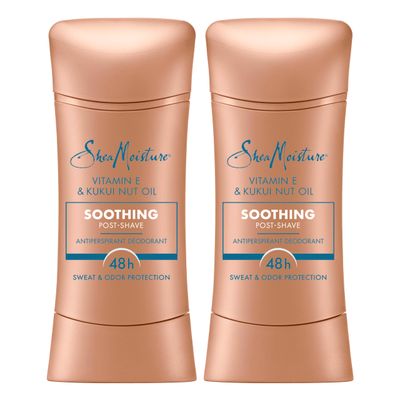 SheaMoisture Antiperspirant Deodorant Stick Soothing Vitamin E &amp; Kukui Nut Oil, 2 count for 48HR Sweat &amp; Odor Protection with No Parabens &amp; No Mineral Oil 2.6 oz