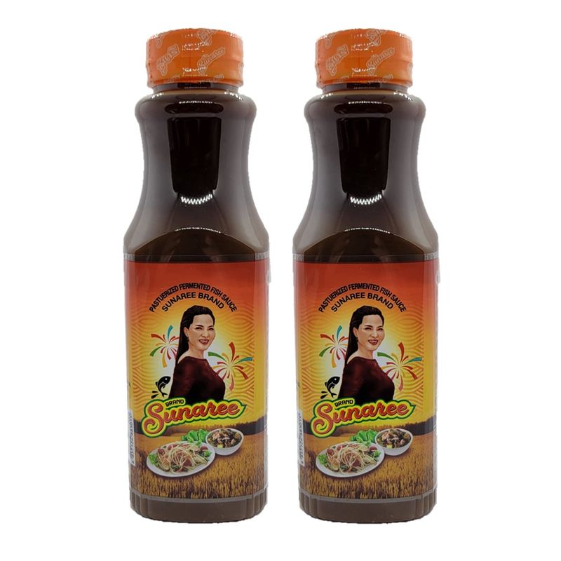 Sunaree Thai Fermented Fish Sauce Nam Pla La Authentic Brand from Thailand Papaya Salad dressing 350ml, 2
