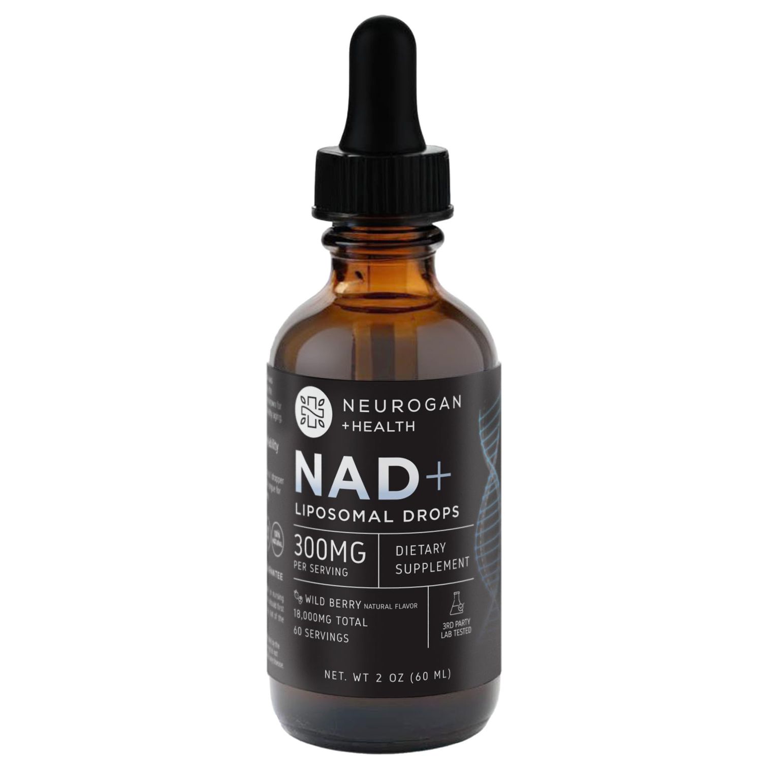 Neurogan NAD Liposomal Drops - 300mg Per Serving, 18,000mg Total - Liquid Drops Supplements - Cellular &amp; Immune Support Supplement - Nicotinamide Adenine Dinucleotide for Women &amp; Men