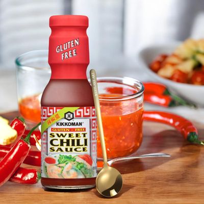 westlake art Kikkoman Sweet Chili Sauce, 13 Ounces, Sweet Red Chili Sauce Bundled With Golden Ss Spoon - Gluten-Free, Perfect For Dipping & Marinades, Real Asian Flavor, Ready-To-Use Pack Of 6
