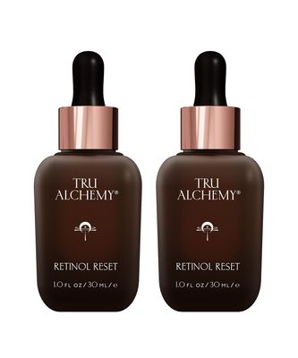 Tru Alchemy Retinol Reset Revitalizing Retinol Serum for face - Wrinkle Appearance Serum &amp; Cream for Face wBakuchiol, Niacinamide for Overnight Renewal wLong-Term Radiance - 1 fl oz 2-Pack