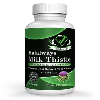Halalways Milk Thistle Certified Halal Supplement Milk Thistle Liver Detox Supplement Gentle Herbal Liver Cleanse for Men &amp; Women - Liver Health Support - Non-GMO