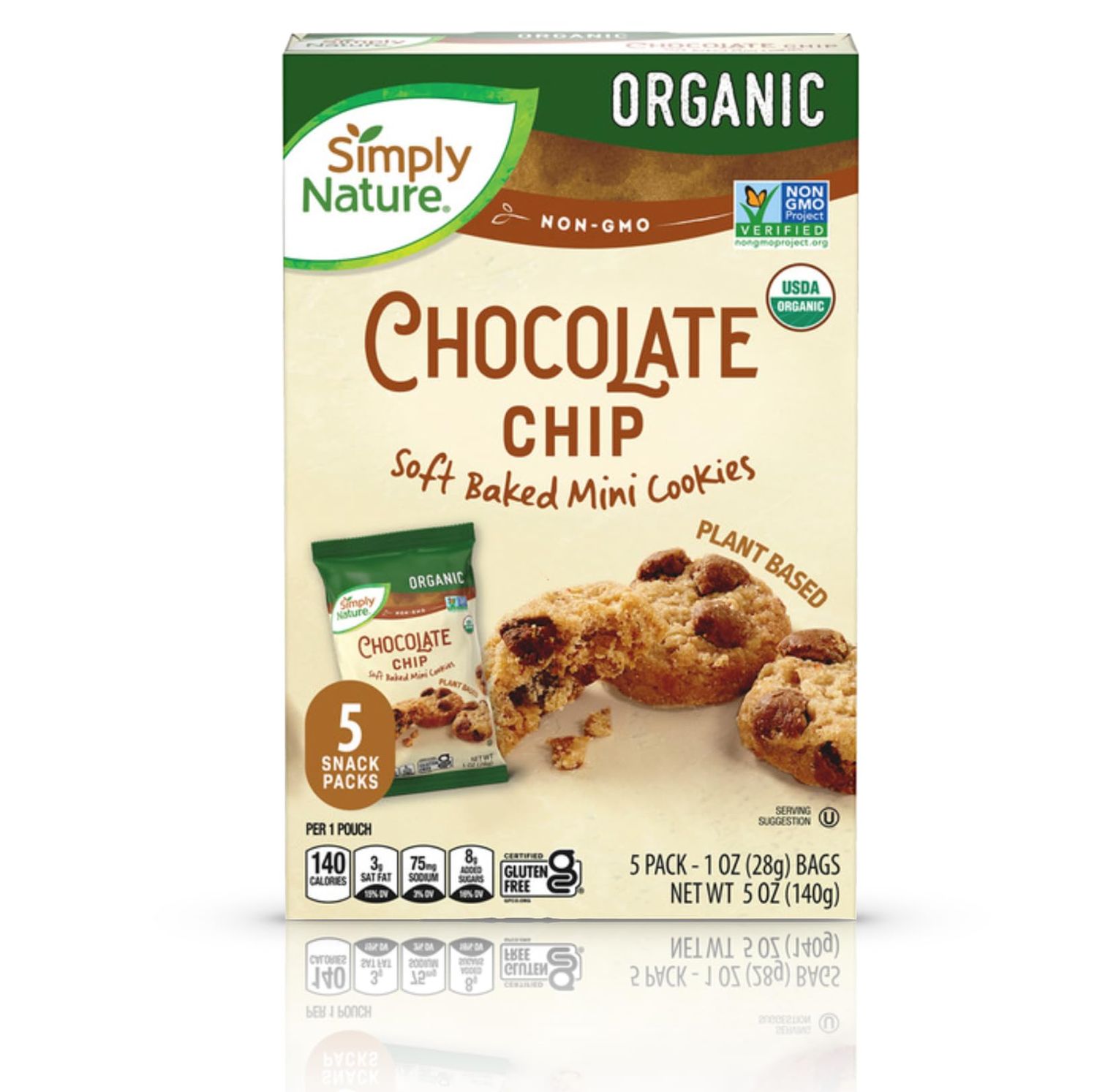 Simply Nature Organic Gluten Free Chocolate Chip Soft Baked Mini Cookies 5oz 140g