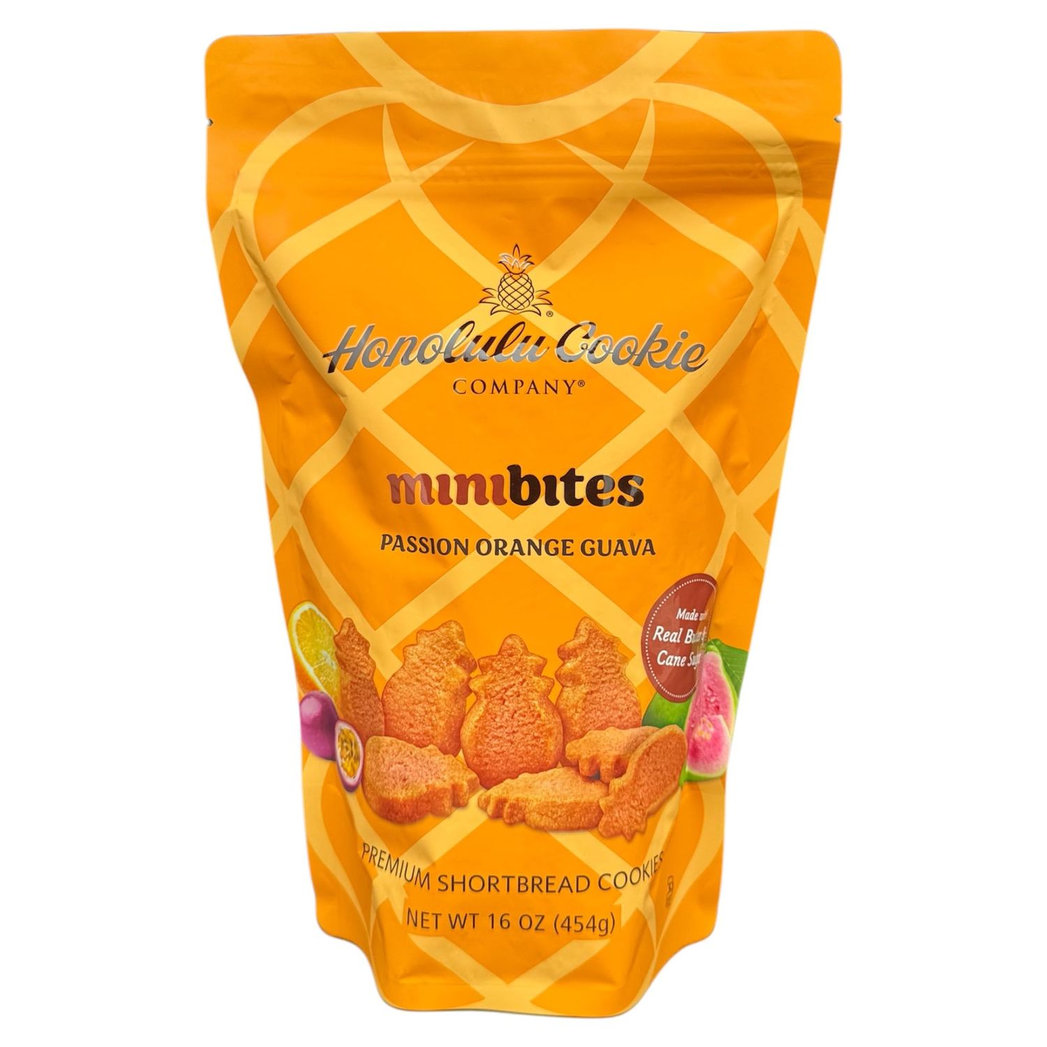 Honolulu Cookie Premium Passion Orange Guava Shortbread Cookies - 16 oz Mini Bites