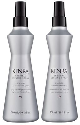 Kenra Thermal Styling Spray 19 Heat Protection Spray Firm Hold Heat-Activated Spray Tames Frizz, Flyaways &amp; Adds Shine All Hair Types 10 fl. Oz 2-Pack