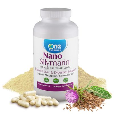 One Planet Nutrition Nano Silymarin Capsules 250 mg 120 Servings, Milk Thistle Seed Extract, Nano for Enhanced Absorption, Supports Detoxification and Overall Health, Non-GMO, Vegan, Gluten Free
