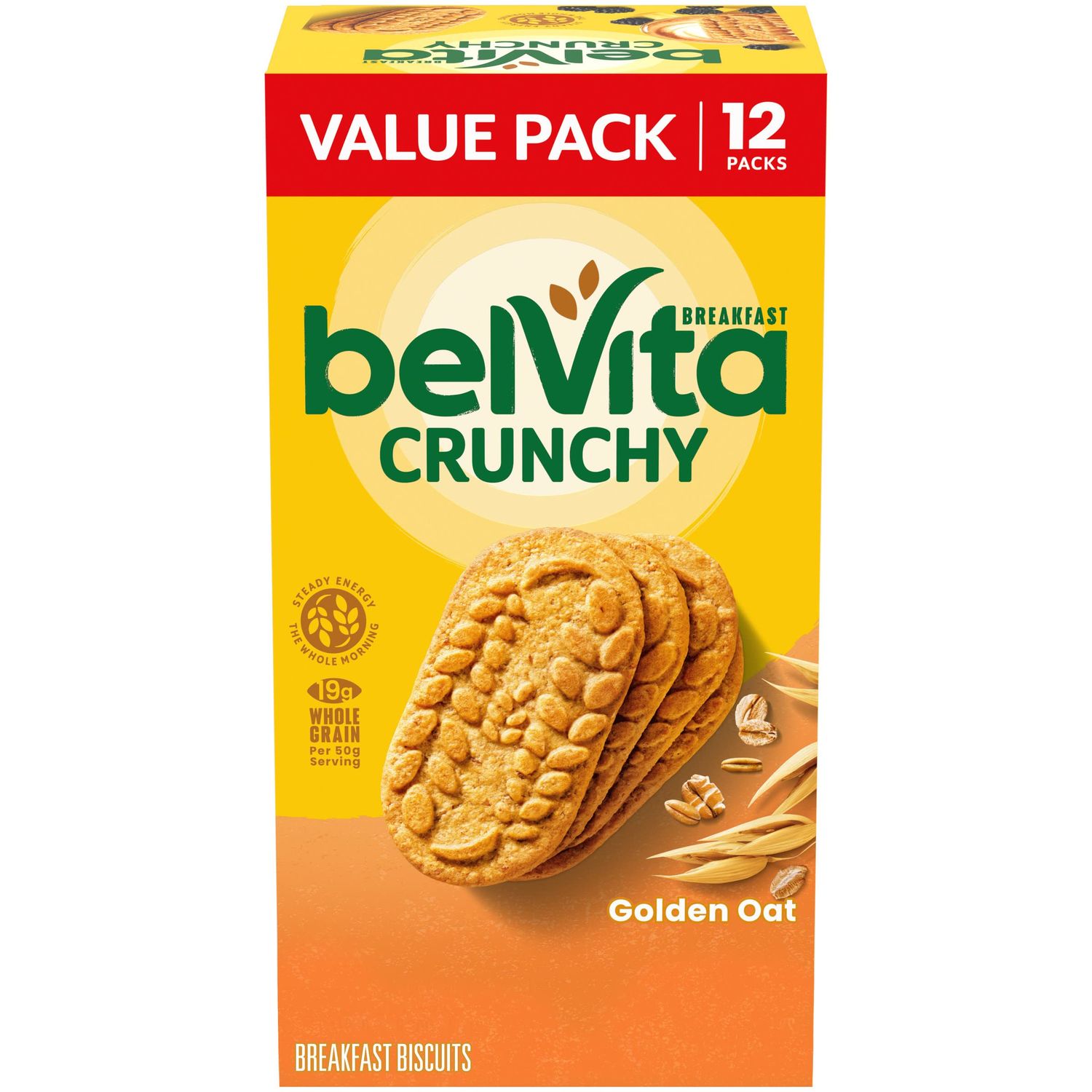 belVita Golden Oat Breakfast Biscuits, Value Pack, 12 Packs 4 Biscuits Per Pack