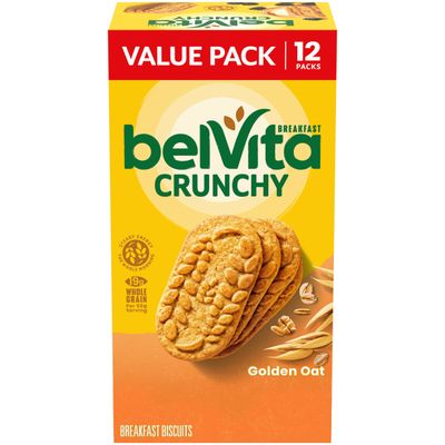 belVita Golden Oat Breakfast Biscuits, Value Pack, 12 Packs 4 Biscuits Per Pack
