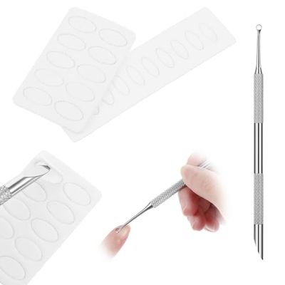 JJUNW Pre-treatment Cuticle Pusher, Metal Cuticle Pusher, Russian Prep Nail Pushers, Dual Ended Cuticle Remover with 100180 Grit Sandpaper Sheets, Nail Care for Manicure Pedicure Nail Art