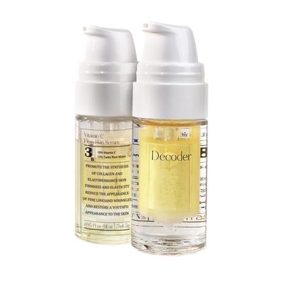 Decoder Dual-Chamber Vitamin C Face Oil with 10 Vitamin C Powder, 17 Turkish Rose Water &amp; Niacinamide - Fresh Lock Technology for Vibrant Skin, Hydrating &amp; Antioxidant Protection, 1oz
