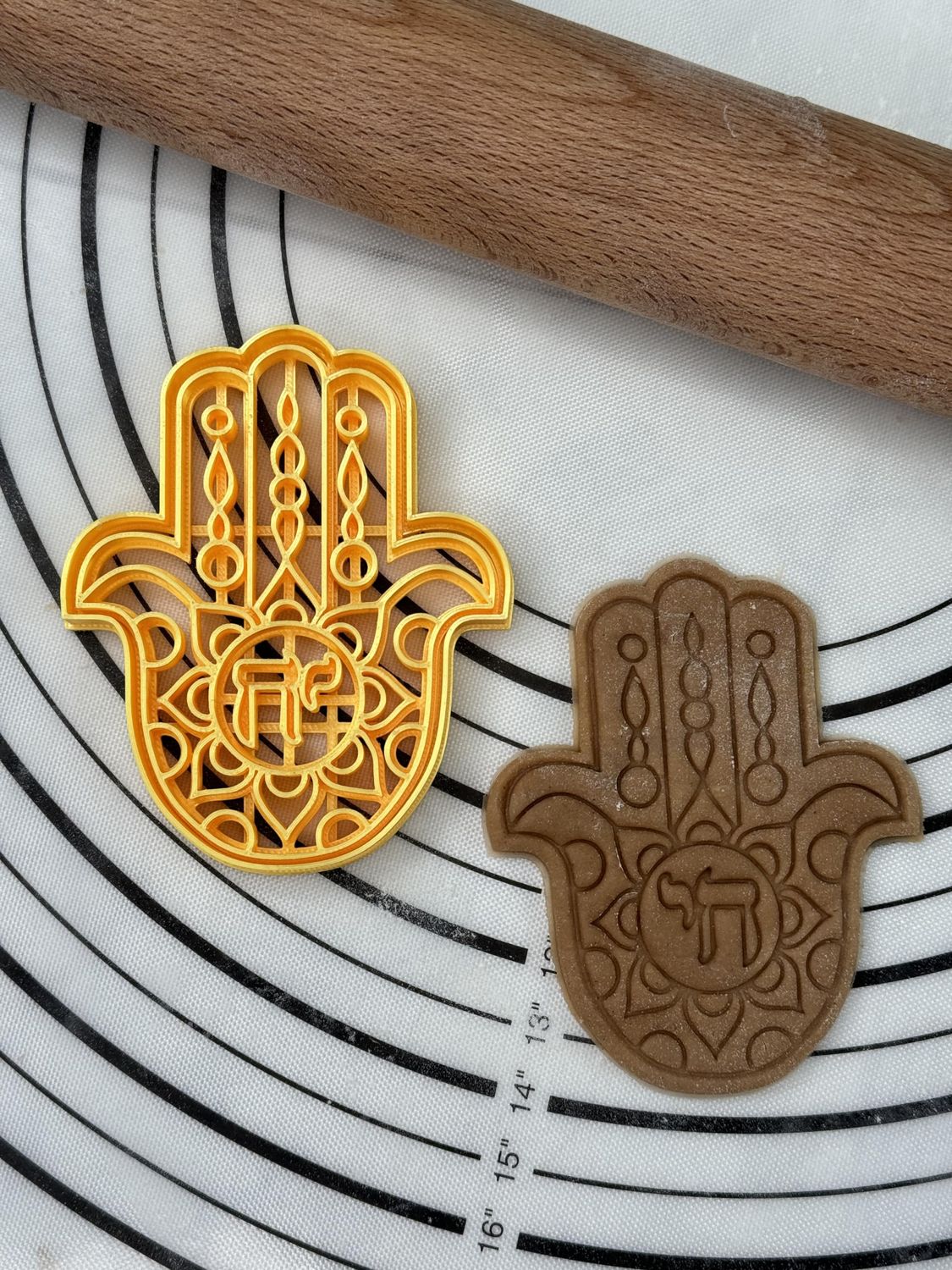 Hamsa Chai Cookie Cutter &amp; Mold 4 inches Produced by 3D Kitchen Art