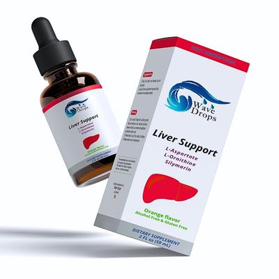 Wave Drops Liver Support Liquid Supplement - Special Formula - Liver Cleanse Detox &amp; Repair Formula - Herbal Liver Support Supplement with L-Ornithine L-Aspartate Silymarin