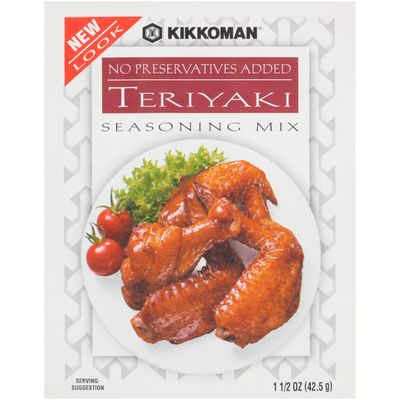 Kikkoman - Delicious Teriyaki Seasoning Mix - Full Flavored Low Sodium &amp; No Fat - All Purpose Seasoning, No Added Preservatives &amp; No High Fructose Corn Syrup a 1.5 oz Pack of 12